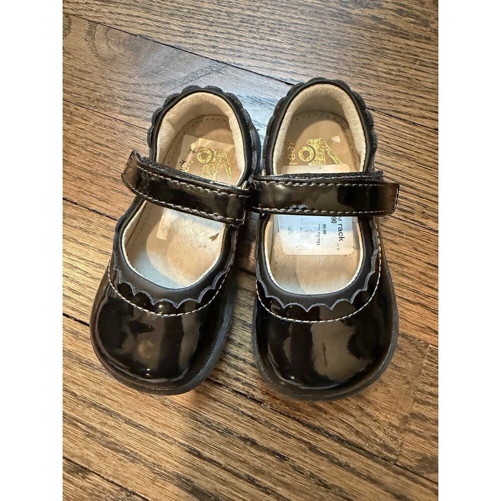 See Kai Run Jane II Black Patent Leather Mary Jane Shoes Size Toddler Girl 6 NEW